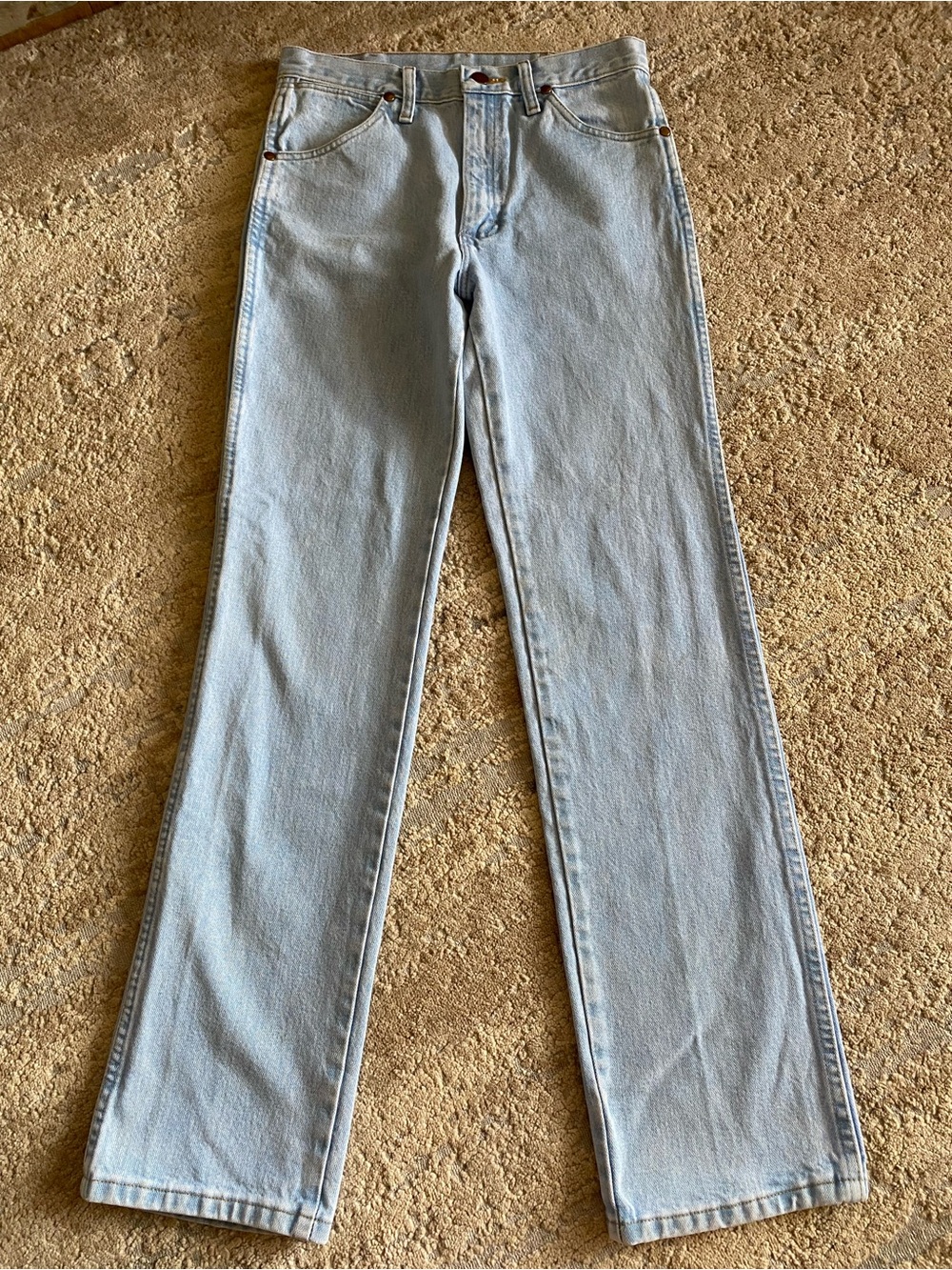 Wrangler Light Wash Straight Leg Jeans High Rise 936GBH 100% Cotton Western: 29